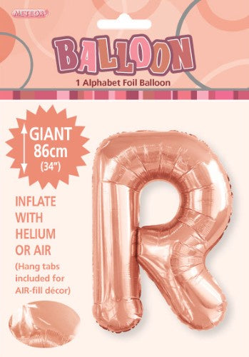 Rose Gold "R" Alphabet Foil Balloon 86cm (34")